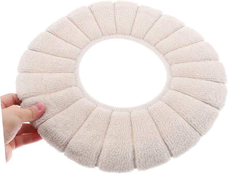 ستوبوك غطاء مقعد مرحاض عالمي على شكل O قابل للغسل قابل للتمدد وسادة دافئة شتوية - Image 4